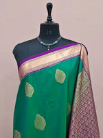 Seafoam Green Kanchi Soft Silk Saree 1