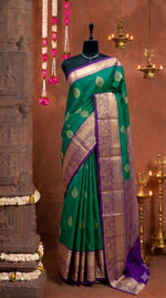 Seafoam Green Kanchi Soft Silk Saree