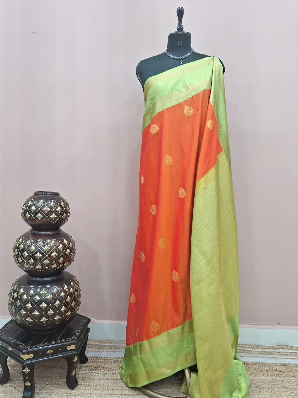 Orange Kanchi Soft Silk Saree 
