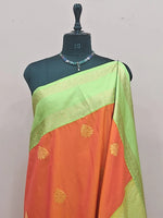 Orange Kanchi Soft Silk Saree  1