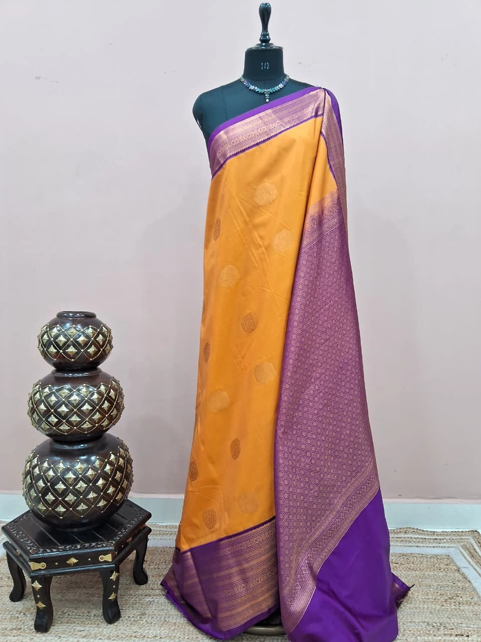 Mango Yellow Kanchi Soft Silk Saree