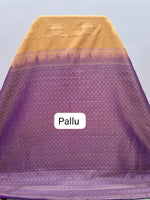 Mango Yellow Kanchi Soft Silk Saree pallu