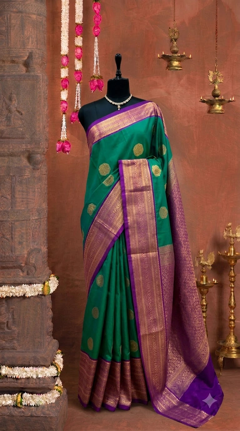 Green Kanchi Soft Silk Saree