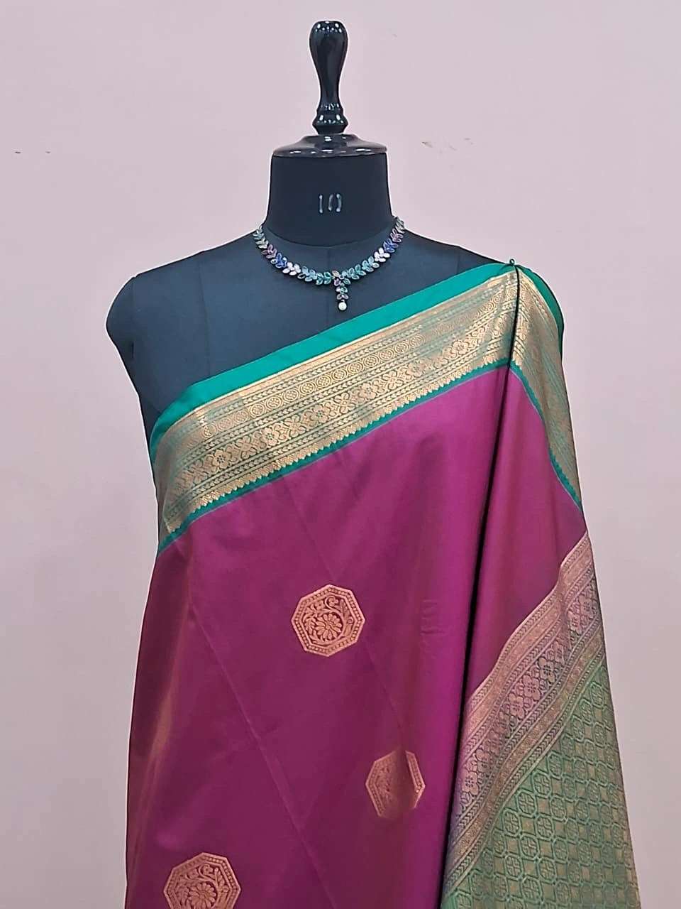 Dark Pink Kanchi Soft Silk Saree 1