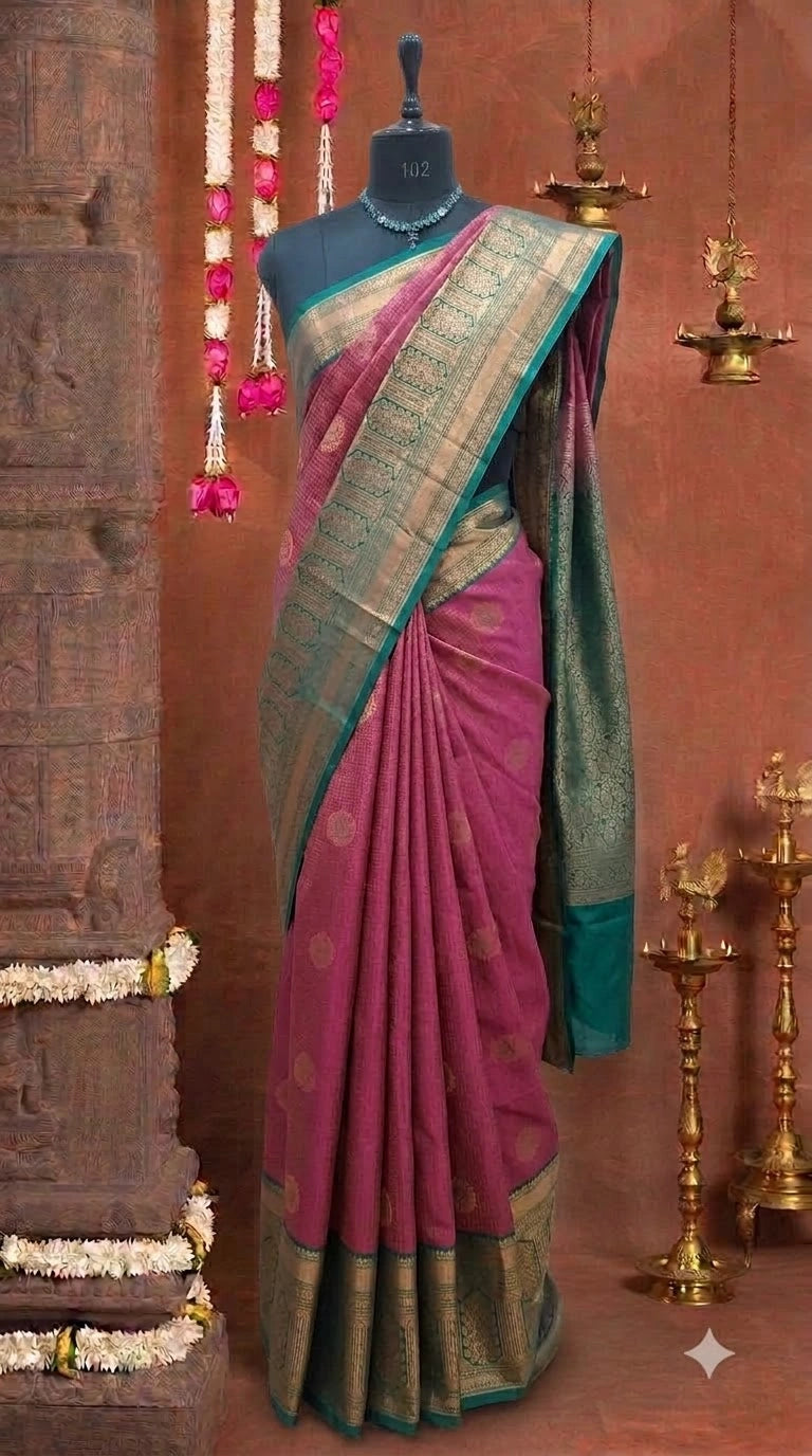 Pink Kanchi Soft Silk Saree
