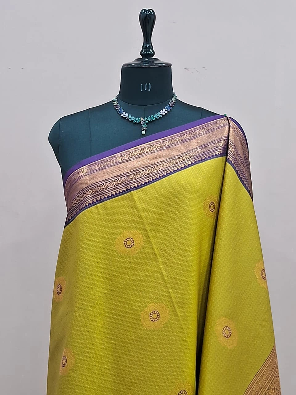 Lime Yellow Kanchi Soft Silk Saree 1