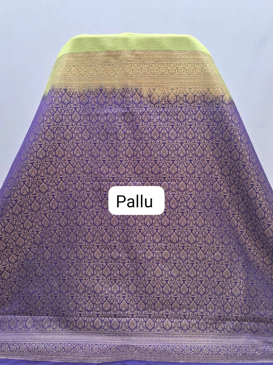 Lime Yellow Kanchi Soft Silk Saree Pallu