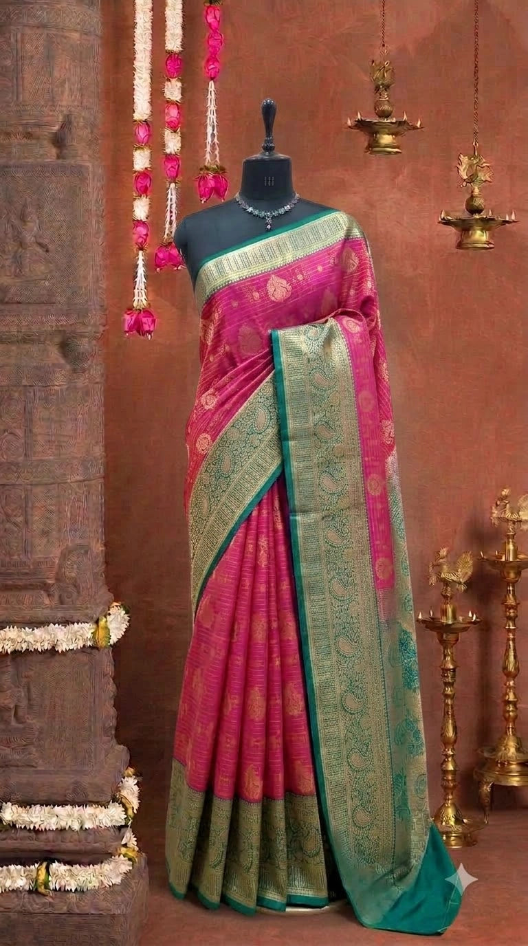 Pink Kanchi Soft Silk Saree