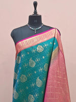 Teal Green Kanchi Soft Silk Saree 1