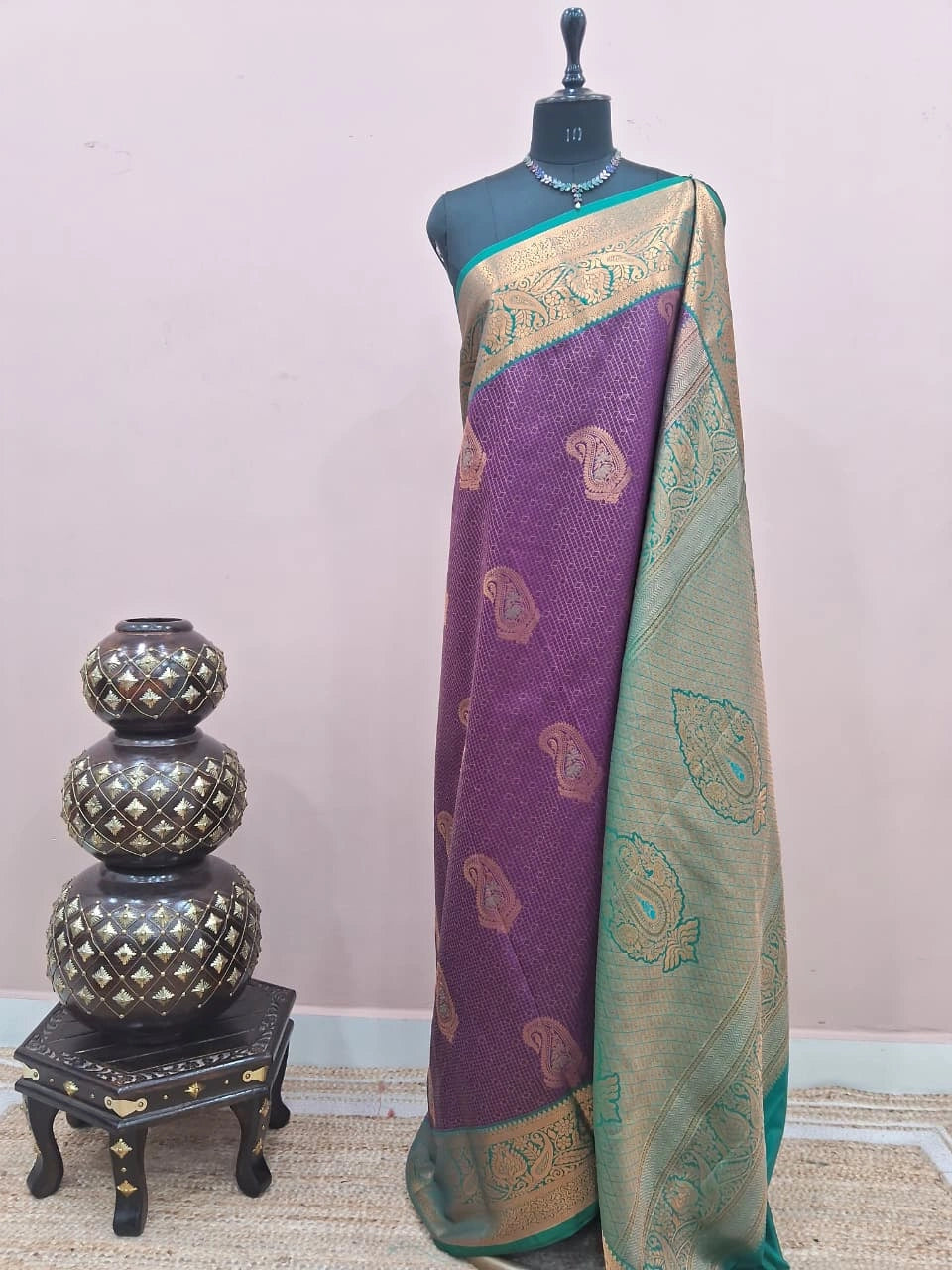 Purple Kanchi Soft Silk Saree