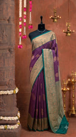 Purple Kanchi Soft Silk Saree
