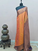 Tangerine Orange Kanchi Soft Silk Saree 