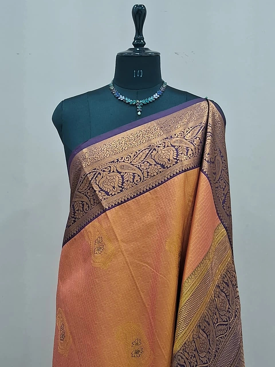 Tangerine Orange Kanchi Soft Silk Saree  1