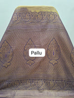 Tangerine Orange Kanchi Soft Silk Saree  Pallu