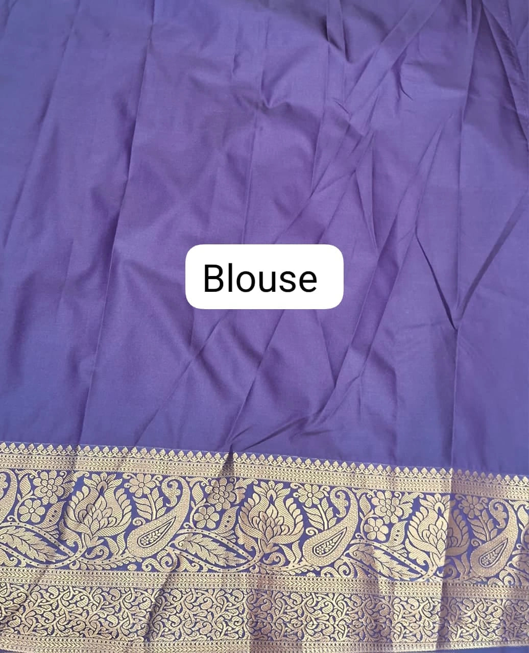 Tangerine Orange Kanchi Soft Silk Saree  Blouse