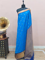 Caribbean Blue Kanchi Soft Silk Saree