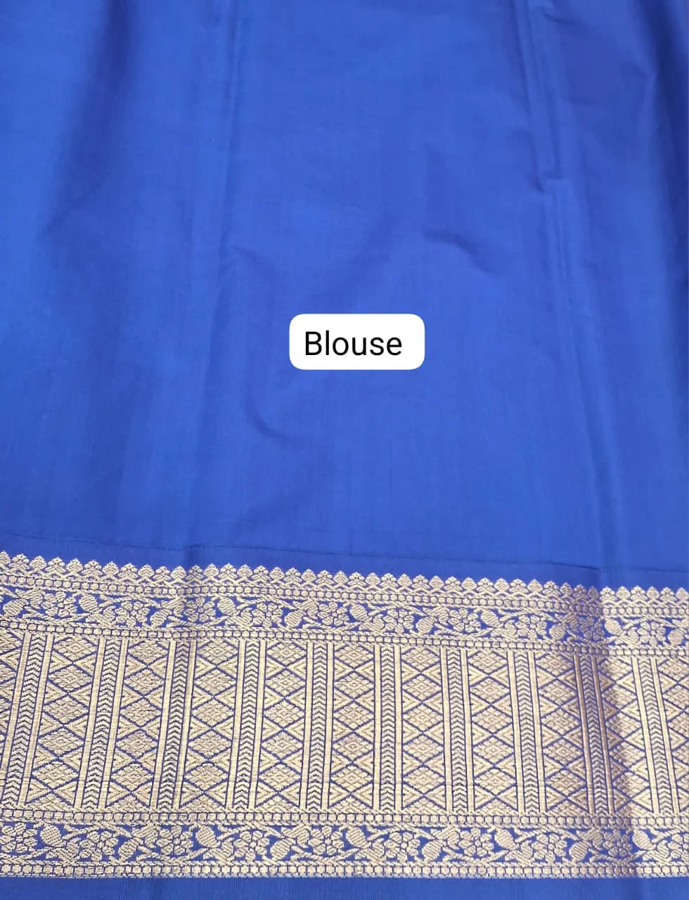 Caribbean Blue Kanchi Soft Silk Saree Blouse