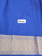 Caribbean Blue Kanchi Soft Silk Saree Blouse