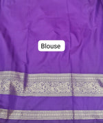 Purple Kanchi Soft Silk Saree blouse