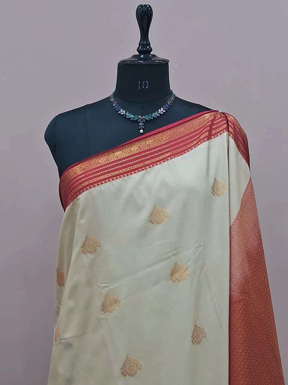 Off-White Kanchi Soft Silk Saree 1
