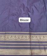 Deep Sky Blue Kanchi Soft Silk Saree blouse