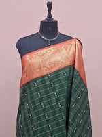 Dark Green Kanchi Soft Silk Saree 1