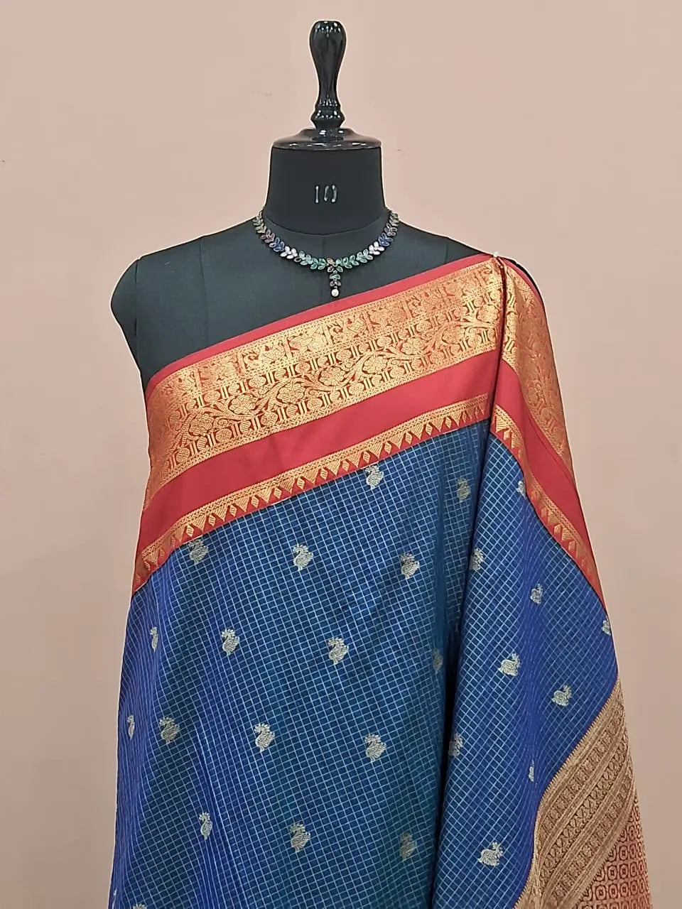 Navy Blue Kanchi Soft Silk Saree 1