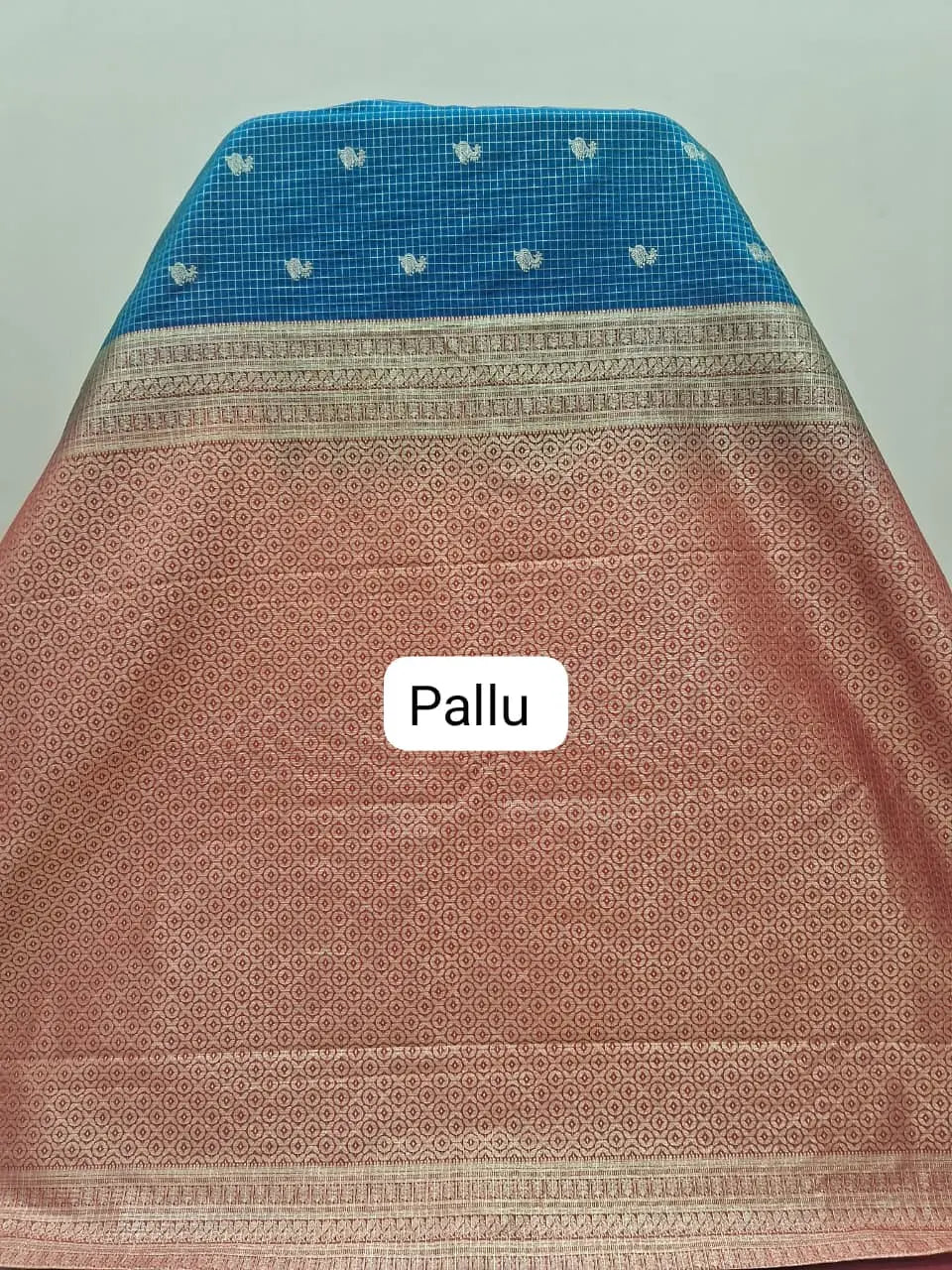 Navy Blue Kanchi Soft Silk Saree pallu