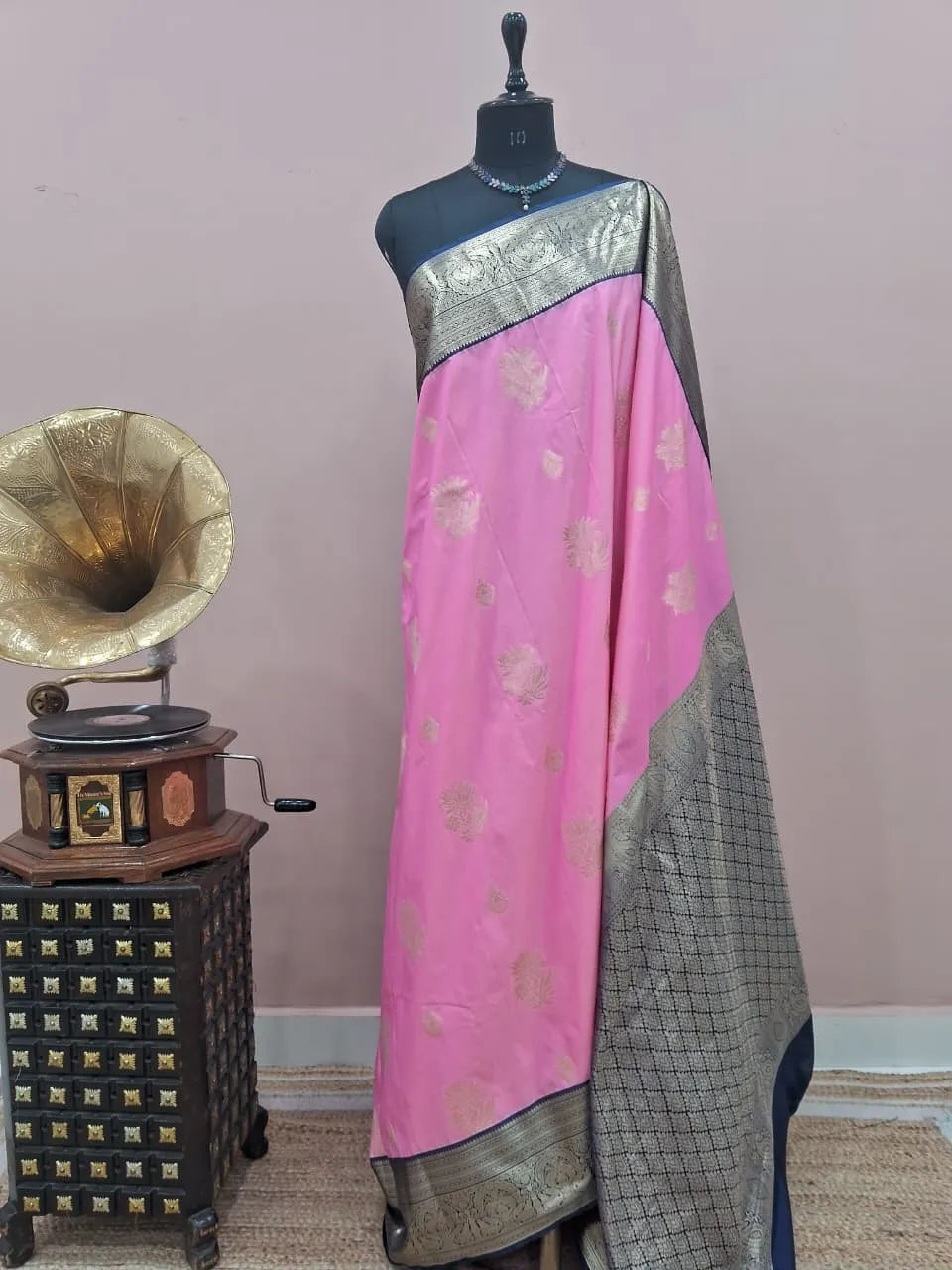 Baby Pink Kanchi Soft Silk Saree 