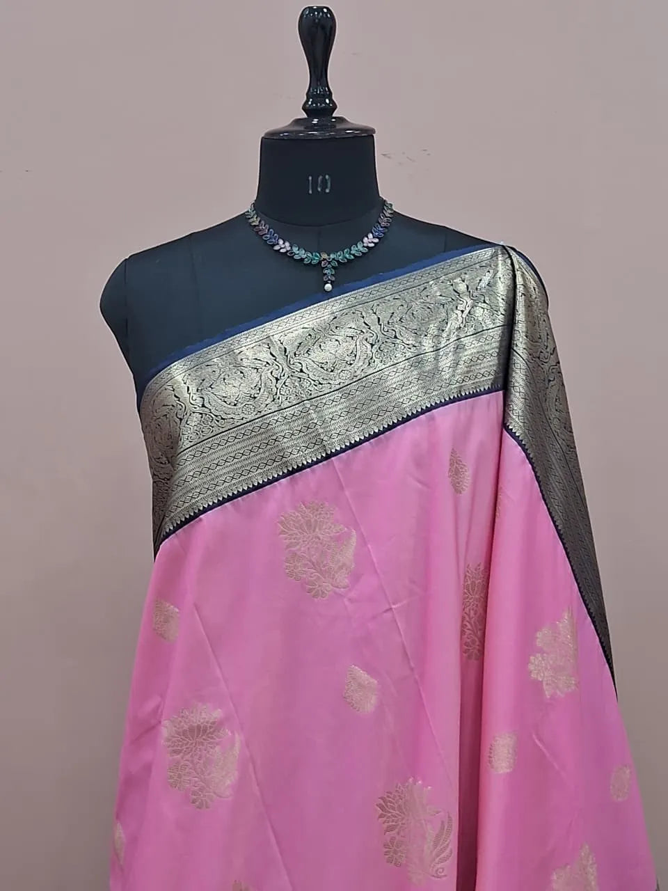 Baby Pink Kanchi Soft Silk Saree 1