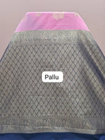Baby Pink Kanchi Soft Silk Saree pallu