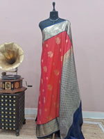 Carrot Peach Kanchi Soft Silk Saree 