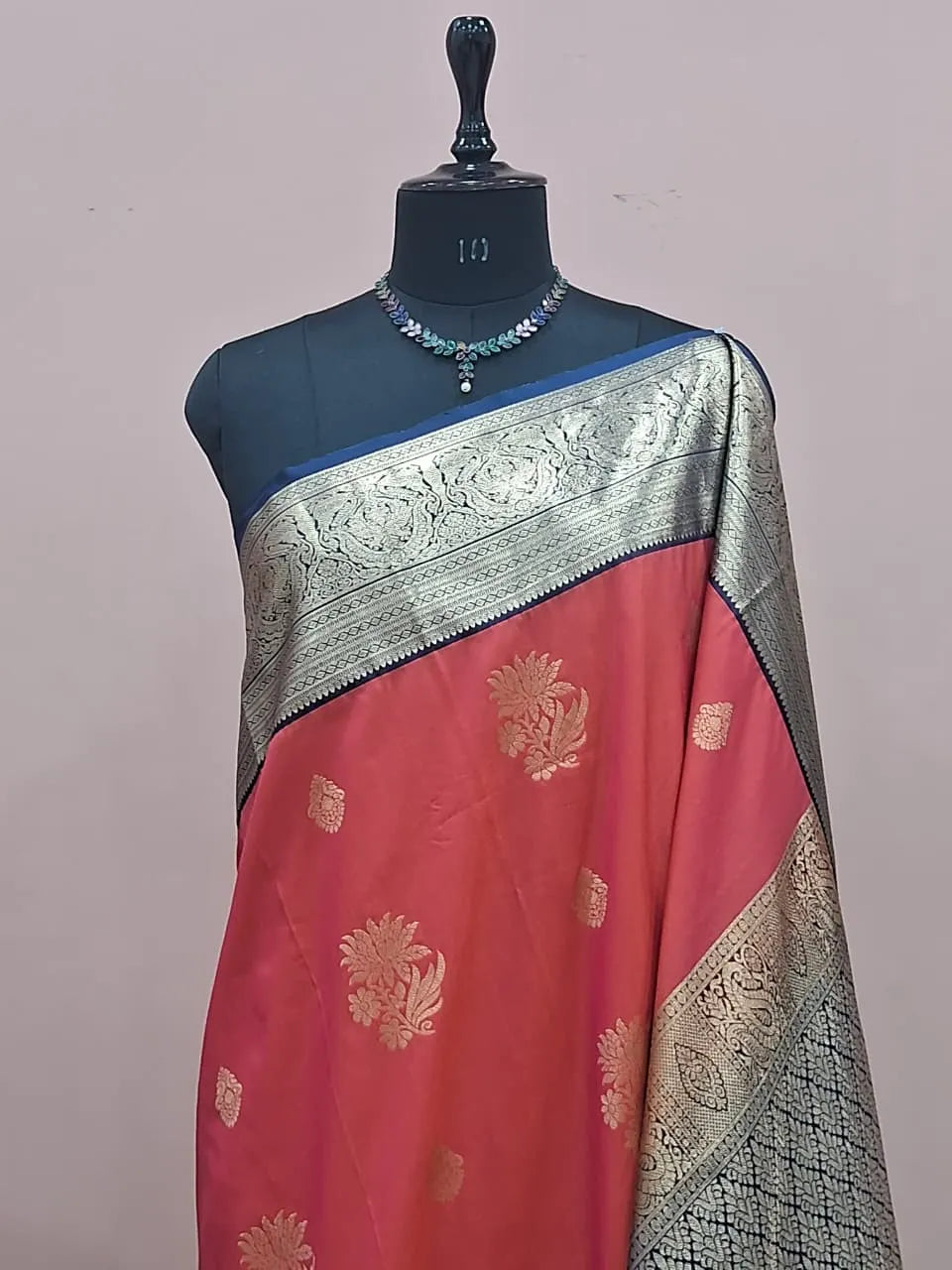 Carrot Peach Kanchi Soft Silk Saree 1