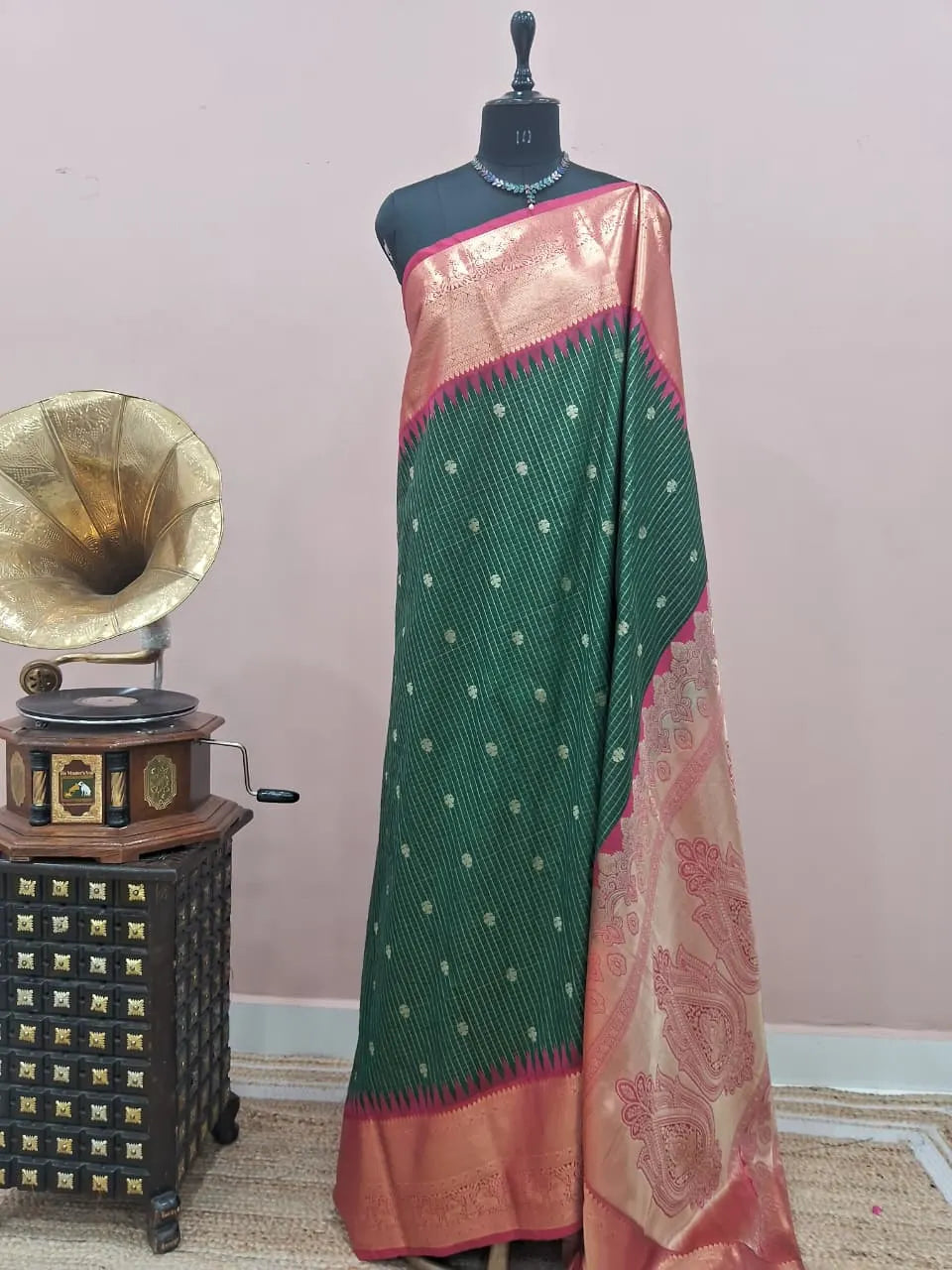 Green Kanchi Soft Silk Saree 