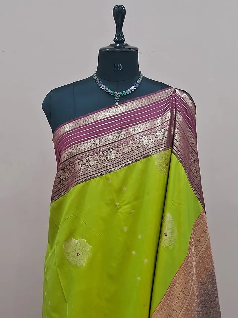 Parrot Green Kanchi Soft Silk Saree 1