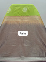 Parrot Green Kanchi Soft Silk Saree pallu