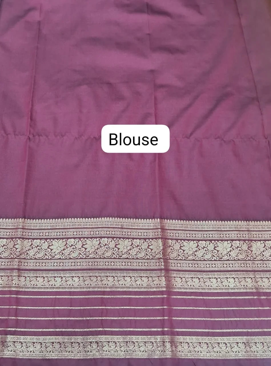Parrot Green Kanchi Soft Silk Saree blouse