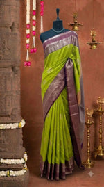 Parrot Green Kanchi Soft Silk Saree 