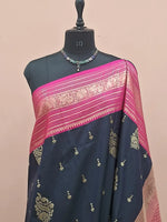 Navy Blue Kanchi Soft Silk Saree 1