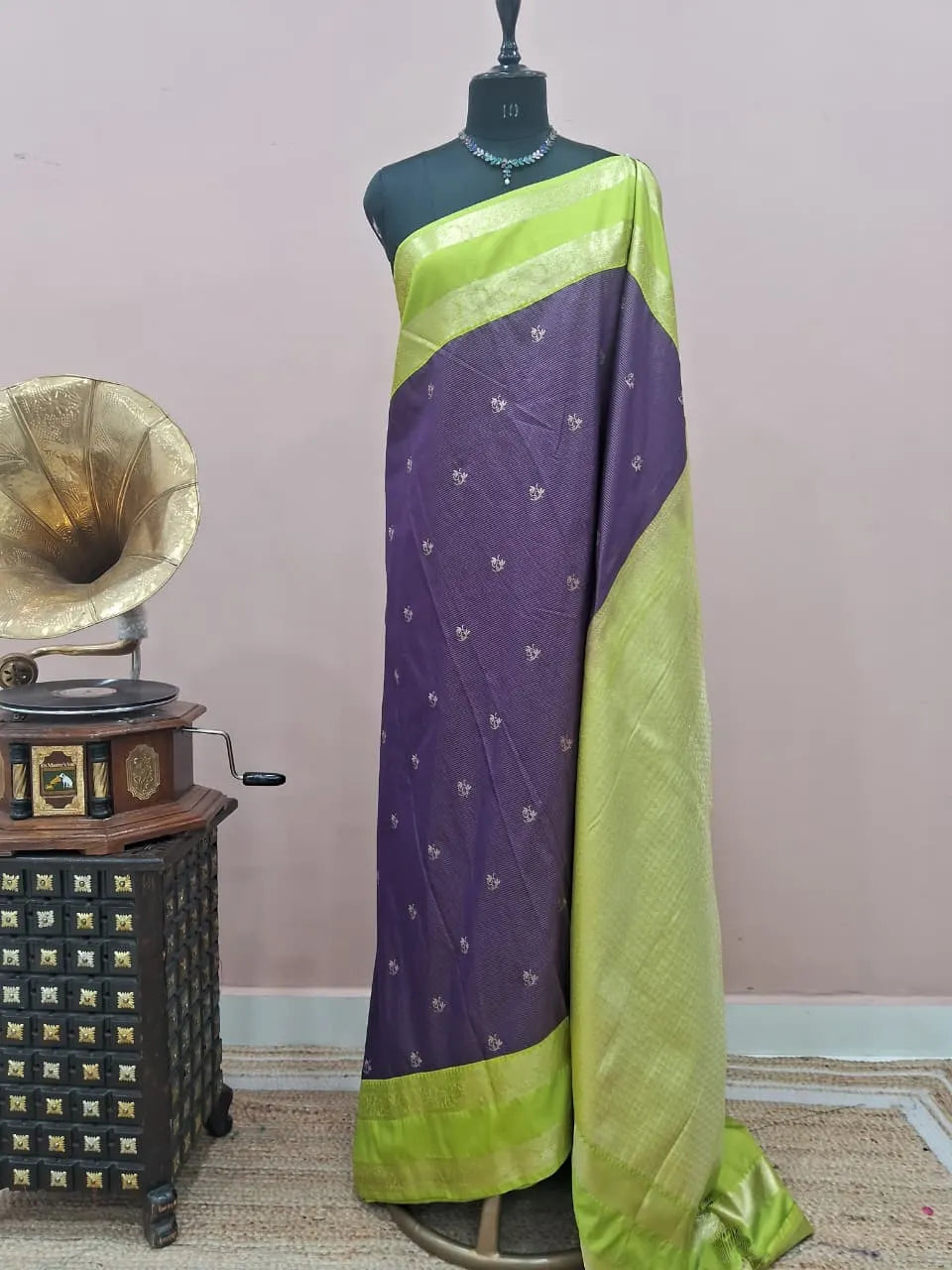 Dark Purple Kanchi Soft Silk Saree 