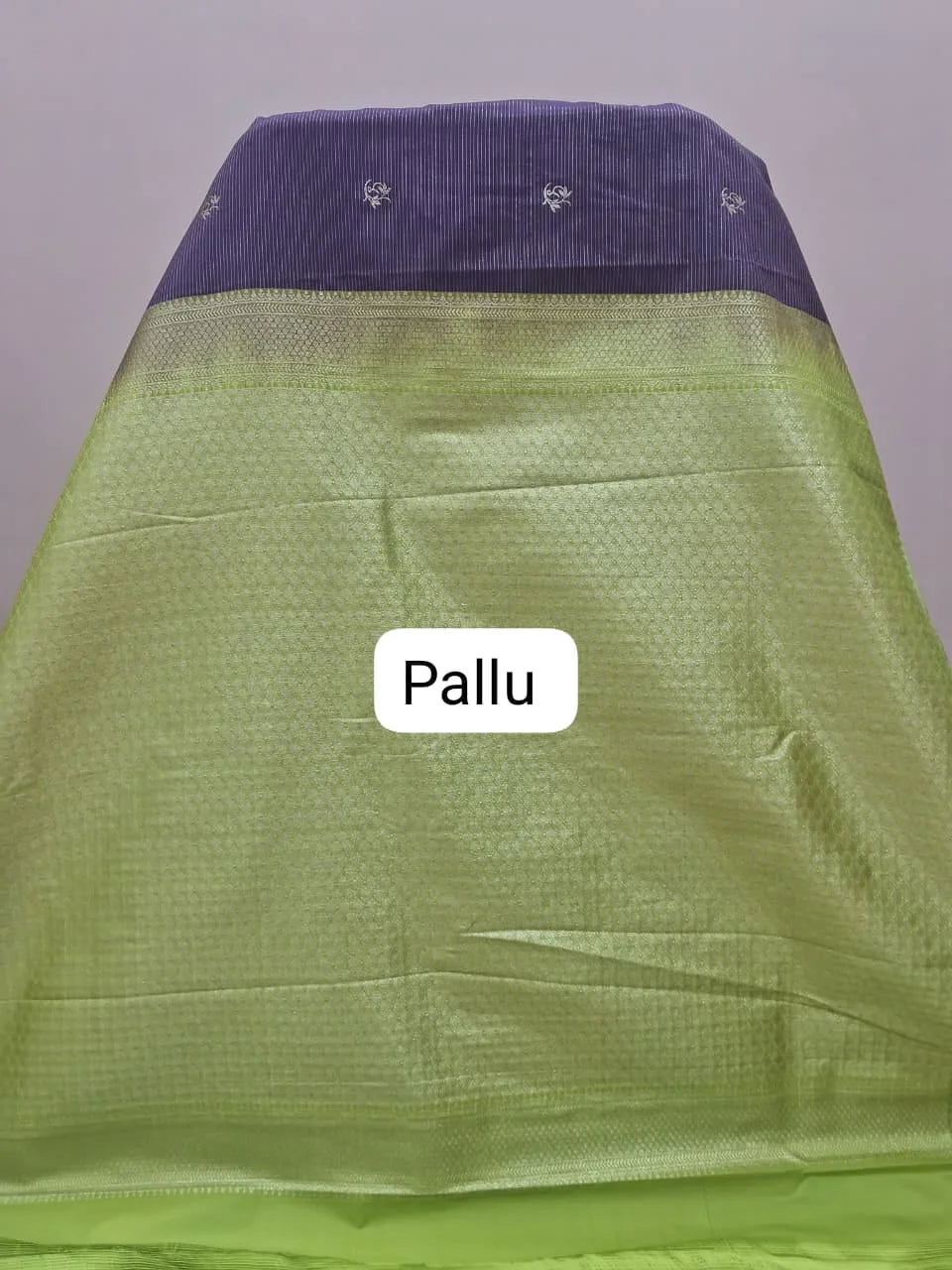 Dark Purple Kanchi Soft Silk Saree pallu