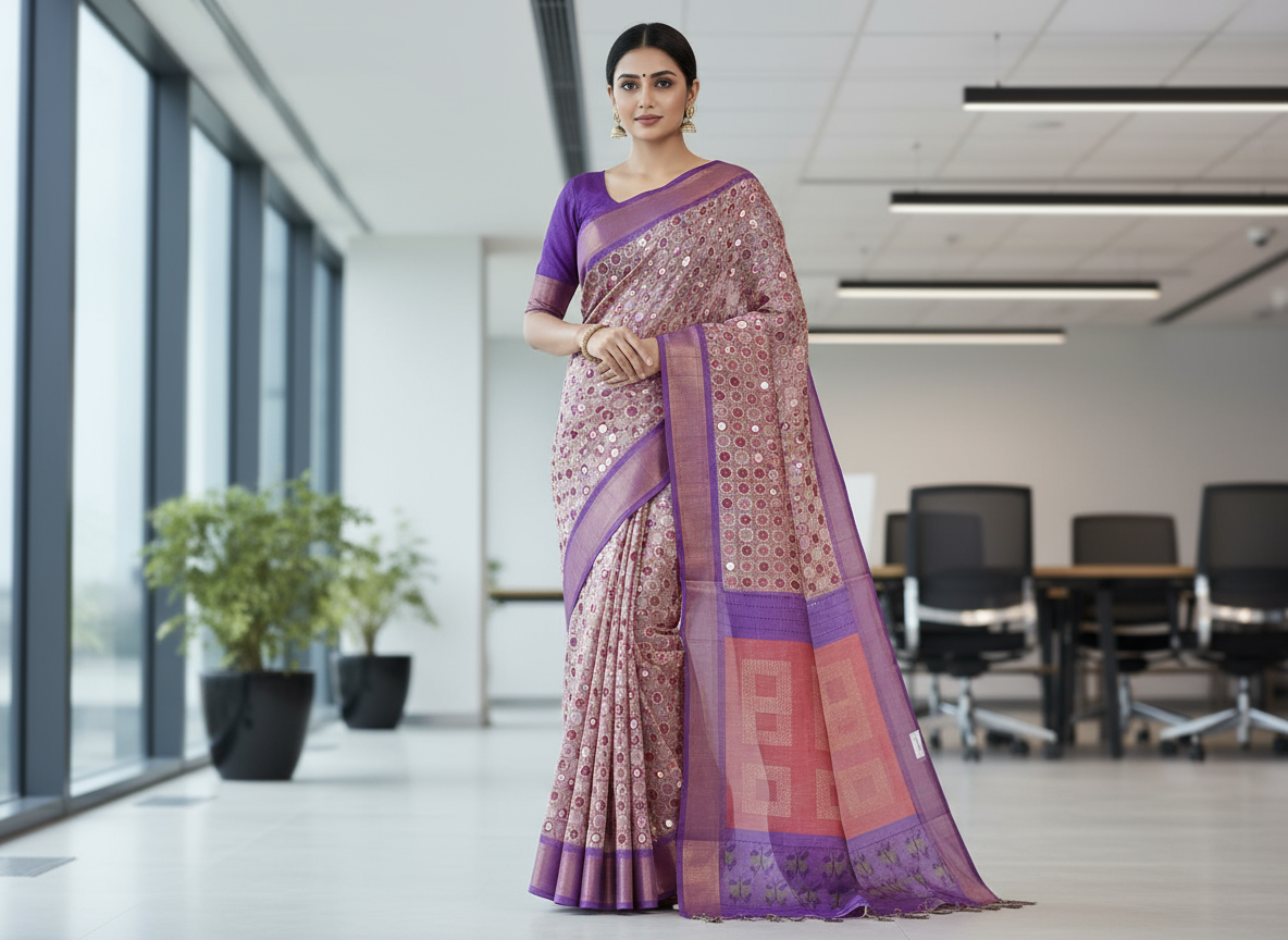 Grey Tussar Saree