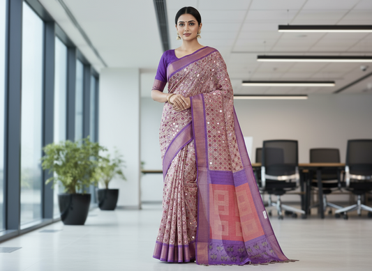 Grey Tussar Saree