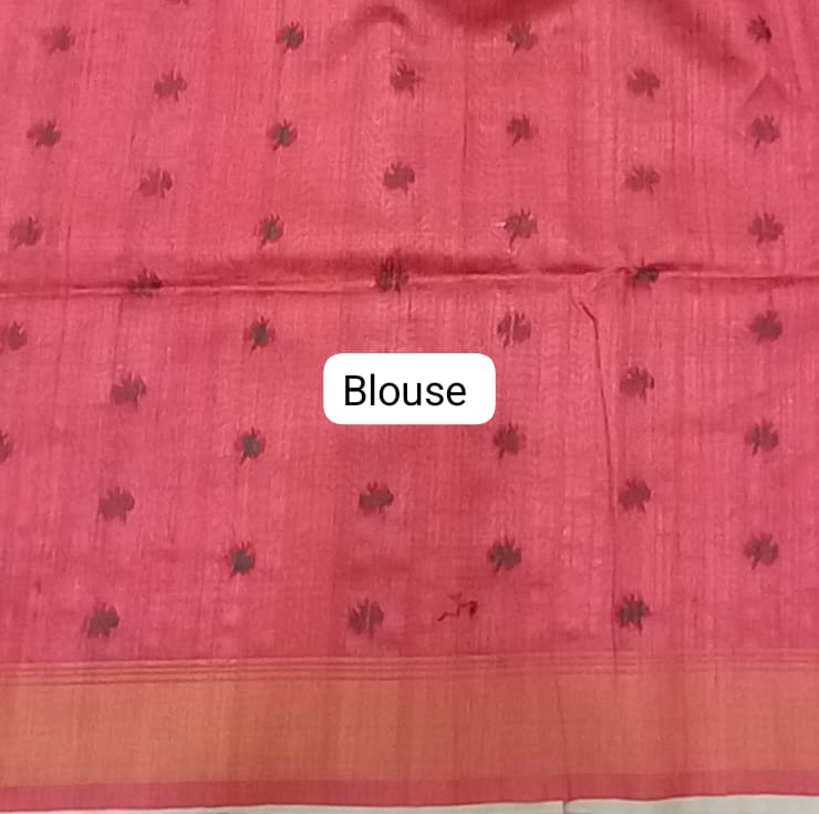 Grey Tussar Saree Blouse