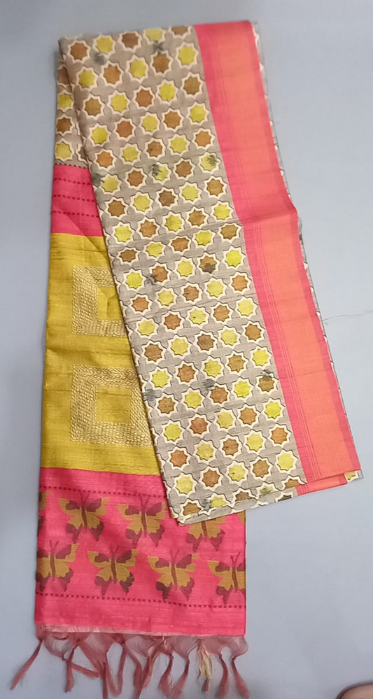 Grey Tussar Saree 