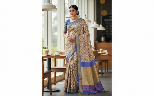Grey Tussar Saree 