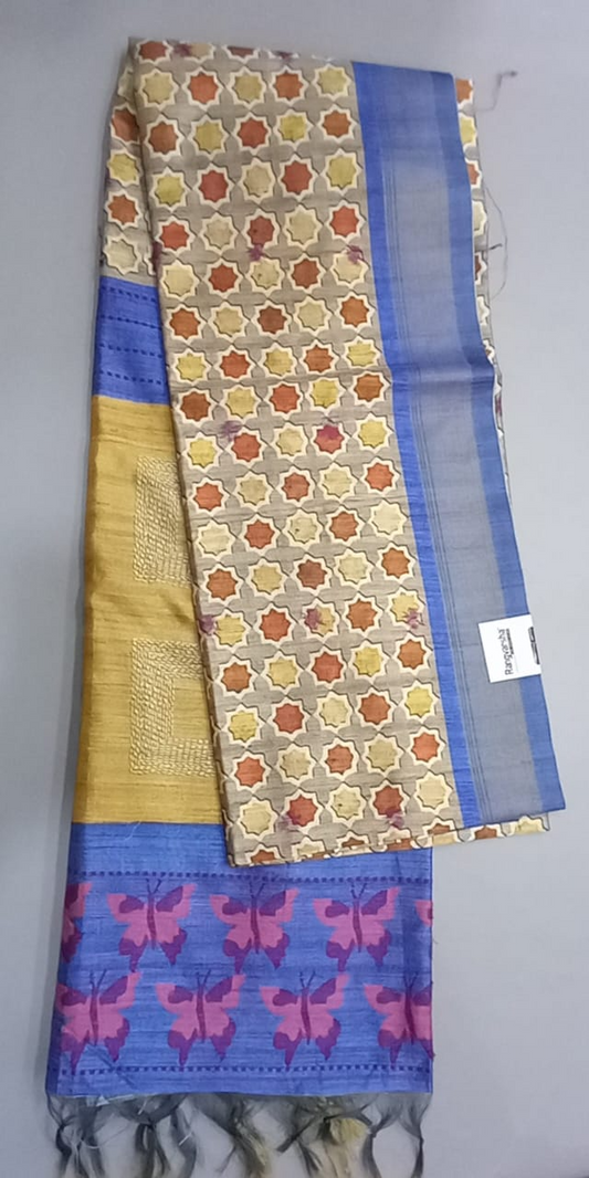 Grey Tussar Saree