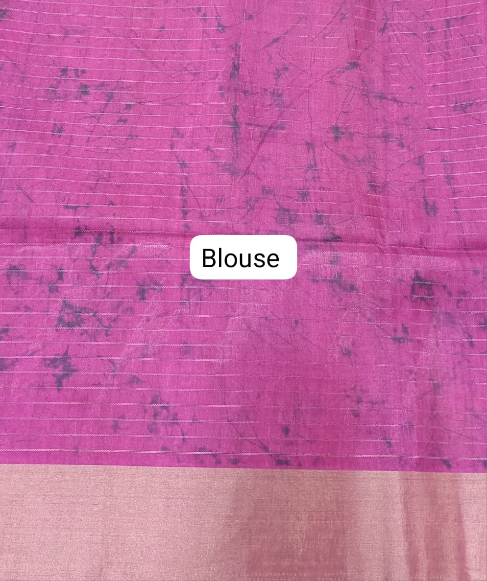Rani Pink Tussar Saree Blouse
