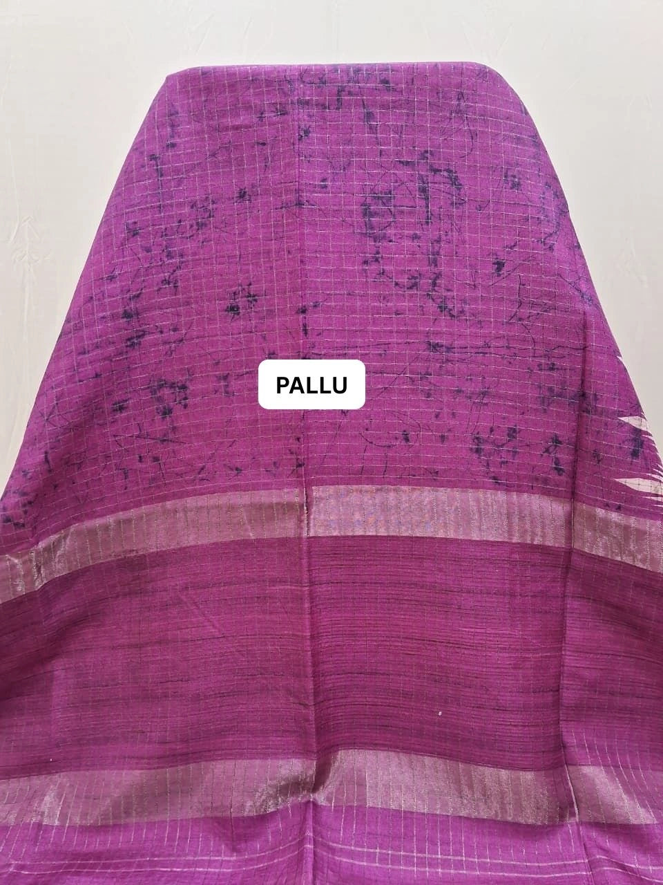 Rani Pink Tussar Saree  pallu