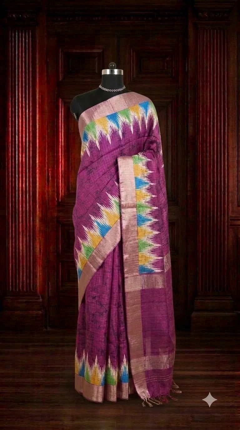 Rani Pink Tussar Saree